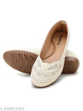 Synthetic leather ballerinas in solid pattern, Latest Bellies slip-on flats from India
