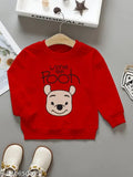 Vibrant yellow or gray cotton kids sweatshirt with printed Winne the Pooh design, oversized and perfect for winter wear. Unisex sizes from 2-3 years to 14-15 years
