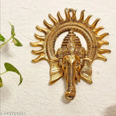 Golden Kiran Ganesha idol, traditional wall hanging sculpture for Diwali, wedding, birthday, and corporate gifts