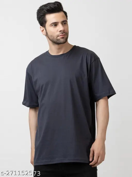 KEPA Men's Cotton Active Lite Loose Fit Quick Dry Round Neck Half Sleeves T-shirt, XL (48in chest, 30in length), India origin