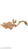 Panchmukhi aluminum Aarti diya for pooja table, 19cm x 23cm x 7.5cm, handcrafted in India