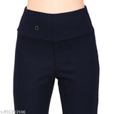 Navy blue denim high-rise broad belt jeggings for women and girls, solid fit and stylish design