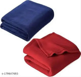 LiveWell solid fleece blanket set of 2, soft & warm, vibrant color palette, free size (87x57in), made in India