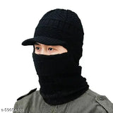 Wool winter hat, warm knit cap with fur, offers cold protection for men and women