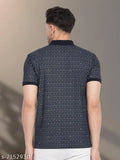 Abstract print cotton half-sleeve white t-shirt for men, stylish and trendy Wild West design