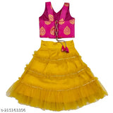 Acrylic printed lehenga choli for girls (2-3 years), embellished with lace, Indian ethnic wear