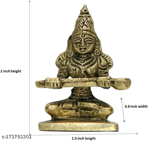 Brass Annapurna Mata Idol - Hindu goddess of food, finely detailed brass sculpture