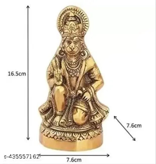 Brass Hanuman religious idol, 1.5cm figurine from India