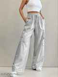 Solid cotton blend Western trousers with 6 pockets, ideal for casual and formal occasions