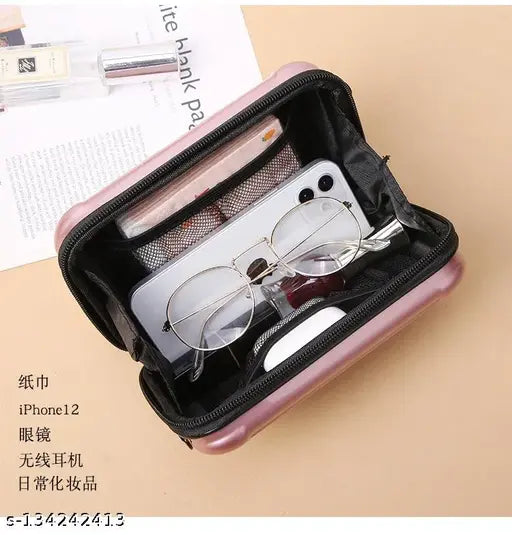 Acrylic striped net sling bag, single compartment, free size, high-demand fashion accessory from Desence Quality