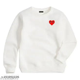 Cotton linen kids sweatshirt with little heart print, comfortable and affordable for boys and girls aged 9 months to 15 years