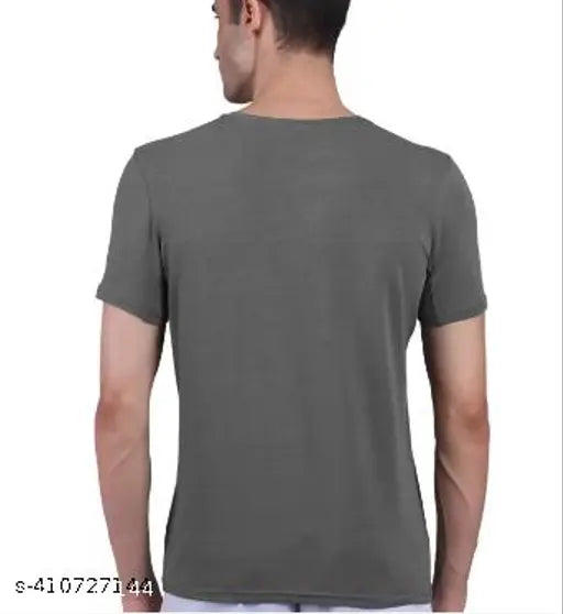 Multicolored polyester half-sleeve men's T-shirt with printed pattern, available in sizes M, L, and XL. Made in India