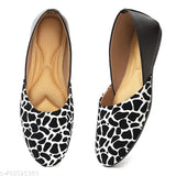 Tiger print synthetic leather women's bellies in black - animal print ballerina flats on shoe rack