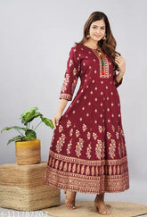 Rayon printed combo three-quarter sleeve kurti by Jivika, fashionable Indian apparel for women S-XXXL sizes on display