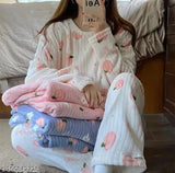 Winter wool t-shirt and pyjama set, printed with festive design for cozy nightwear (M - Top bust size 40in, top length size 25in, bottom waist size 34in, bottom length size 38in / L - Top bust size 42in, top length size 25in, bottom waist size 36in, bottom length size 38in / XL - Top bust size 44in, top length size 25in, bottom waist size 38in, bottom length size 38in). Made in India