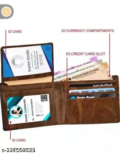 Faux leather men's wallet, 12 card slot, colorblock design for classic, organized, and chic style. PU Leather, neat and useful compartments. Handcrafted in India