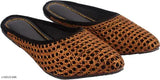 Colorful synthetic slip-on juttis from Rajasthan, handcrafted with stone embellishments for women. Available in sizes IND-4 to IND-9, export quality, made in India
