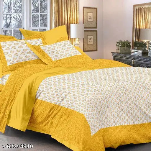 Jaipuri Pink City cotton double bed sheets combo, 2 bedsheets & 4 pillow covers, ethnic motifs, summer-ready