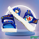 Royal Blue and Green patent leather Doremon gadgets sandals for kids, comfortable EVA sole, ideal for boys aged 2-5 years