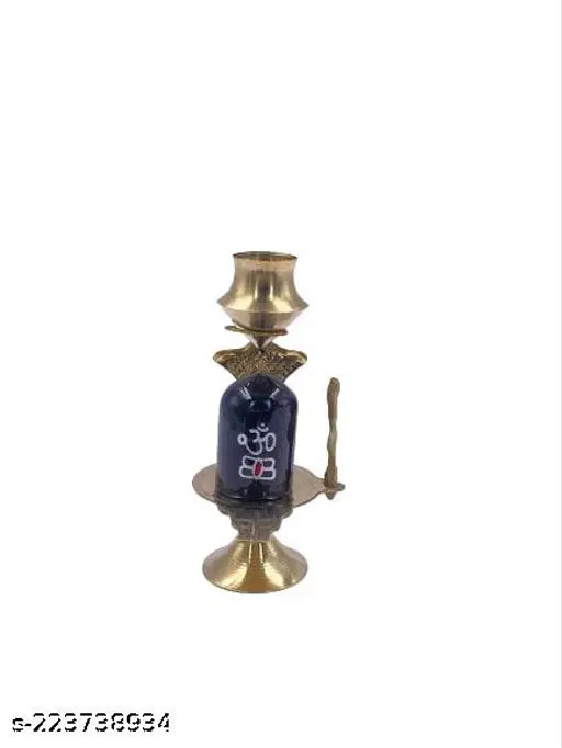 Brass Sai Collection Shiva Lingam statue, intricately crafted for home puja or temple decor