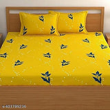 Glace Cotton double fitted supersoft bedsheet with 2 large pillow covers & 1 single. Floral pattern, ideal for summer use in adult bedrooms. Elastic-fitted design ensures a secure fit around Double King mattress. Made in India (3N)