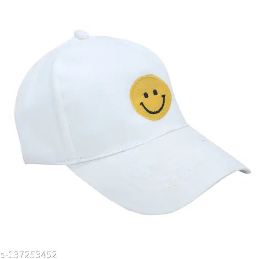 Cotton Ambitieux Smile Baseball cap, solid color for men, women, boys, girls - Made in India