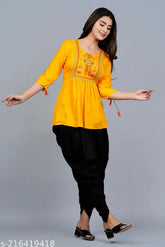 Rayon tunic anddhoti set, three-quarter sleeves, Indian embroidered garments for men, size S-XXL