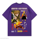 Classic Vogue Zenitsu Agatsuma Anime Oversized Cotton T-shirt, short sleeves, vibrant print for men and women on various occasions