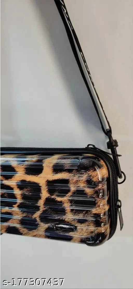 Canvas animal print tiger sling bag, free size women's side bag
