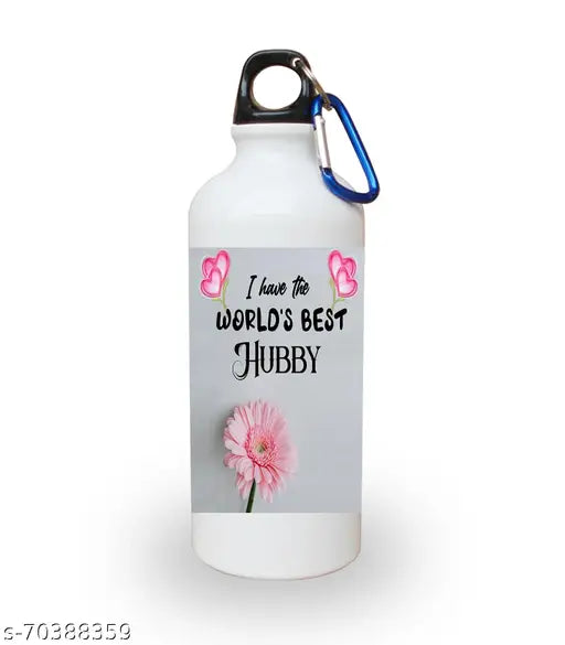 White aluminium water bottle, premium quality, unique Valentine's Day gift combo set