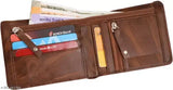 Leather blue drone clutch with wallet, money clip, and mini long purse for men's style - solid design, 4 compartments, free size (10cm x 11cm)