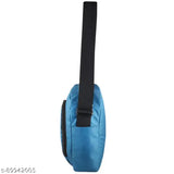 Blue polyester crossbody sling bag, adjustable strap, free size, solid pattern - ideal for office, travel, or outdoor use
