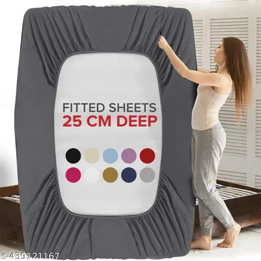 Multicolor, premium mix cotton elastic fitted double king size bedsheets with two zipper pillow covers, 78x72x9. High-quality, long-lasting, no color bleeding, hypoallergenic