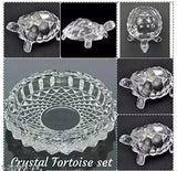 ABS crystal tortoiseshell Kachhua with glass plate for career, wealth, good luck - Indian Feng Shui showpiece