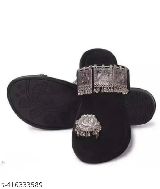 Velvet soled TPR Rauhan Crafts Women Flats, slip-on flats in various sizes from India (e.g., IND-4: 23.5cm)