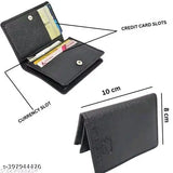 Classic world faux leather men's wallet, solid design with five compartments. Dimensions: Length 11cm, Width 10cm. Indian-origin casual accessory