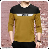 Cotton blend long sleeve colorblocked T-shirt for men, Daho brand
