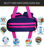 Solid fabric woody women's shoulder bag for office and college, free size with 3 compartments, Indian-made stylish accessory