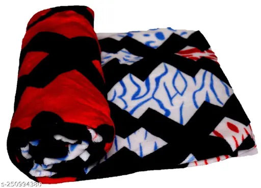Lightweight microfiber double bed AC blanket - abstract print, multicolor, hypoallergenic, durable