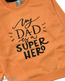 Kids printed round neck sweatshirt, cotton blend long sleeves, kids winterwear, kids topwear on display