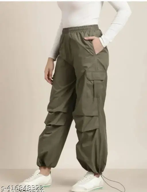 Solid polyester, comfortable retro trousers for women, fashionable casual wear