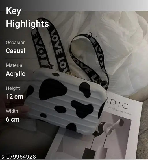 Acrylic Cblock women's sling bag, free size, animal net pattern, cross-body style, made in India