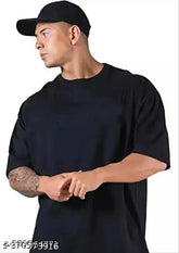Men's thin, super soft cotton blend half-sleeve gym t-shirt, solid color on display