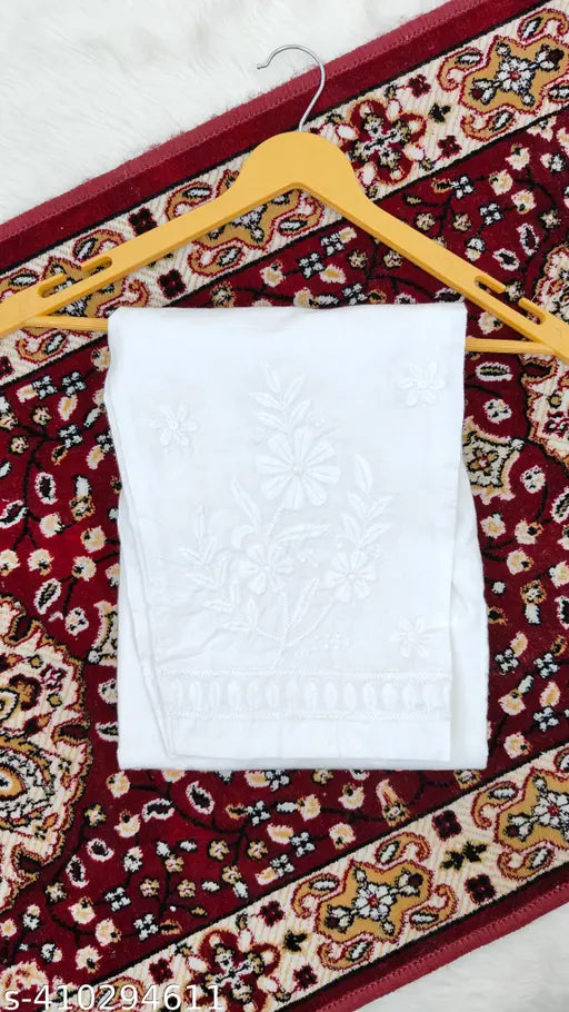 Chikankari cotton pant, hand-embroidered in fine cotton, perfect for various women's occasions, India origin