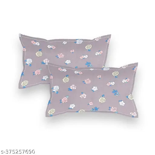 Cotton elastic king size fitted bedsheet with 2 pillow covers, floral pattern, supersoft 72x78+10 inches by RD FABS for summer