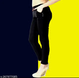 Black lycra slim fit jeggings for women, premium stretchy and lightweight fabric for relaxed comfort
