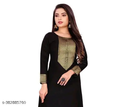 Multi color lace border straight Georgette kurti for women, long sleeves printed combo in S, M, L, XL, XXL, XXXL, 4XL