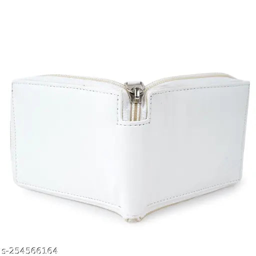 PU Classic World New Trending zip wallet, solid color, 2 compartments. Free size (6cm x 5cm), ideal gift for men and women, India-made