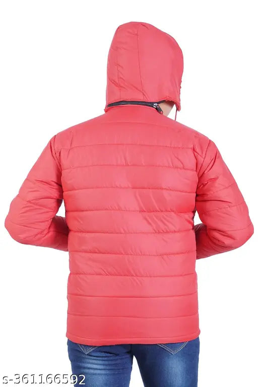 Fancy full sleeves faux leather kids jacket, durable polyester winterwear for boys, solid color design