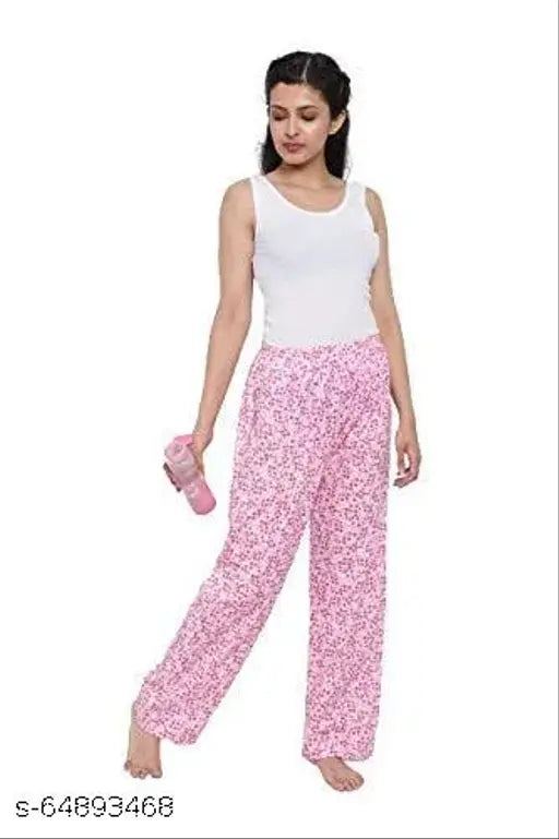 Multicolor free size pack of 3 Supersoft cotton printed pyjama/track pants for women, ideal for casual sportswear, suitable for summer and spring activities